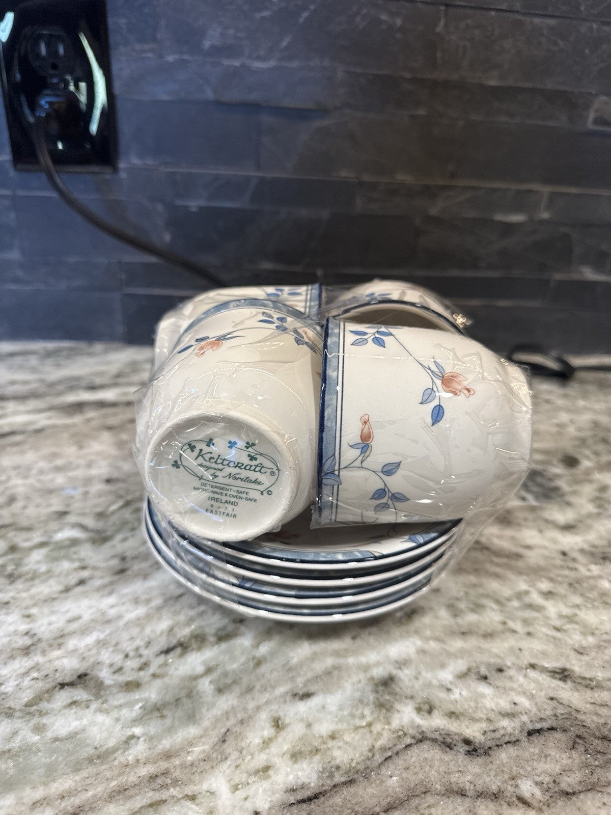 NORITAKE KELTCRAFT ~ EASTFAIR ~ Ironstone Cup & Saucer Made In Ireland Set Of 4