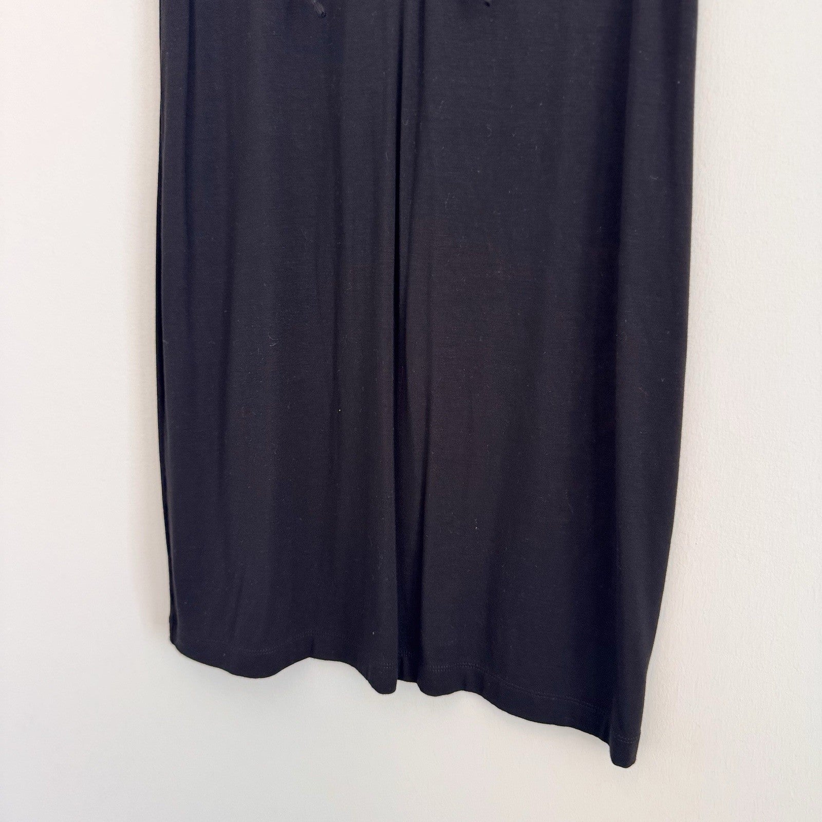 White House Black Market Black Lace Up Shift Dress Small S Matte Jersey