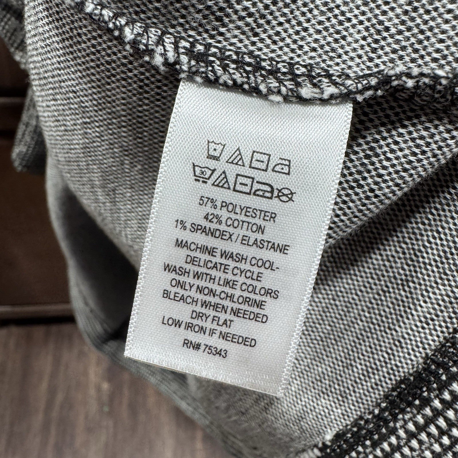 Tahari Women’s Knit Shift Dress Gray Black Textured Long Sleeve Pocket Size L