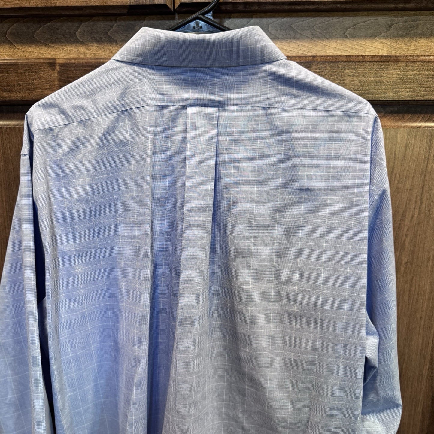Brooks Brothers All Cotton Traditional Fit Non-iron Dress Shirt 17-34 blue check