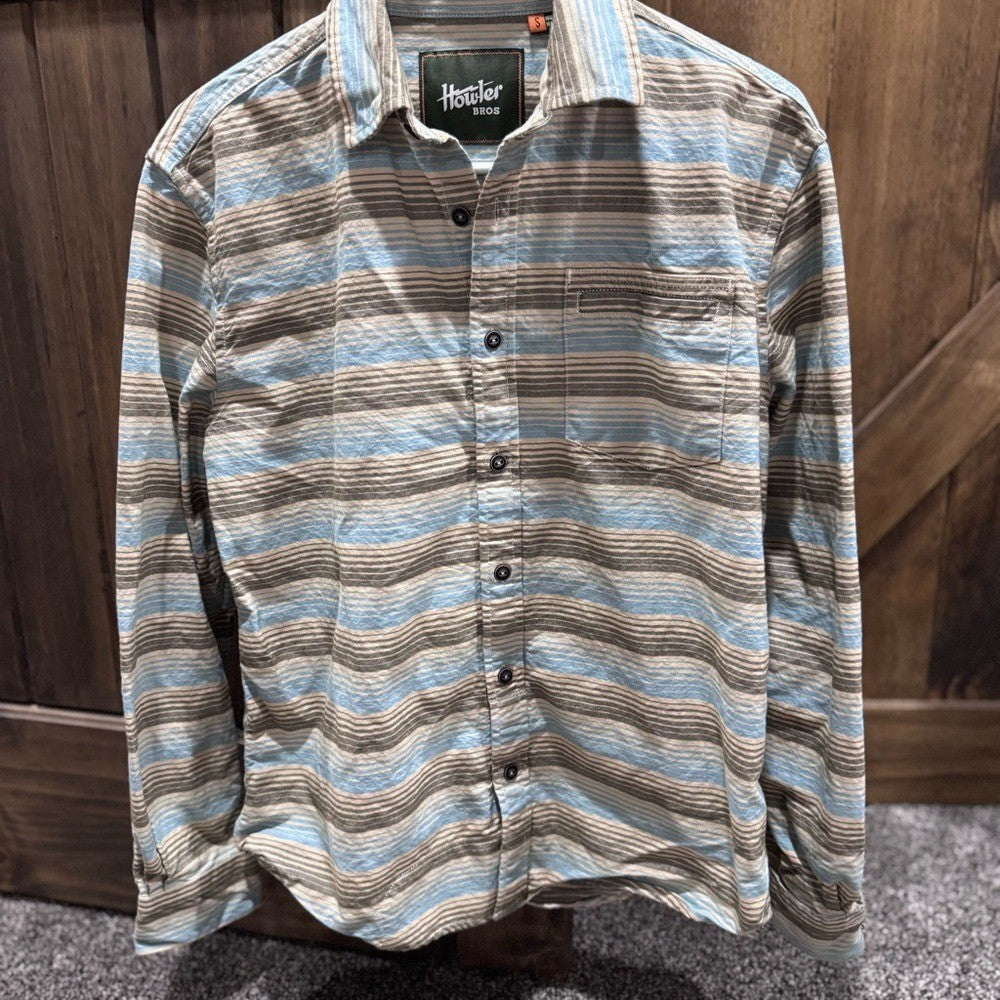 Howler Brothers Striped Long Sleeve Shirt Men's 100% Cotton Casual Button-Up