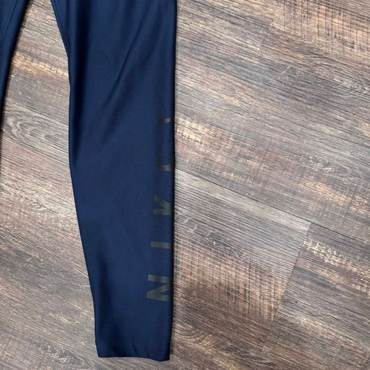NIKE ONE DRI F WOMENS TRAINING TIGHT FIT MID R GRAPHIC LEGGINGS NAVY size medium