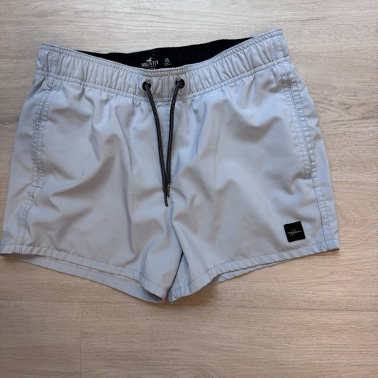 Hollister Mens Swim Trunks Light Grey/blue Drawstring Size XS