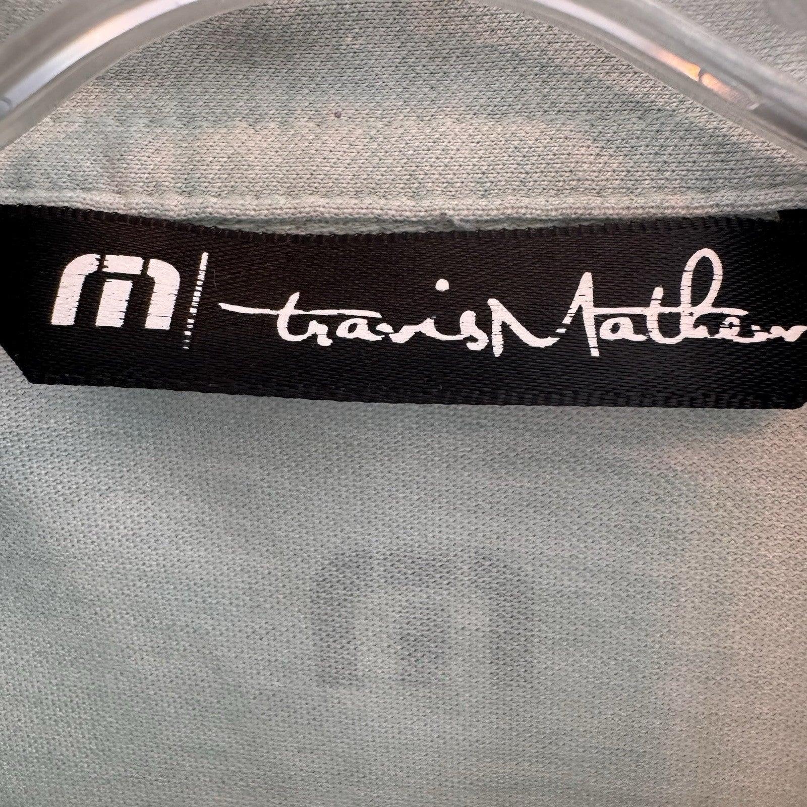 Travis Mathew Men's Small S Polo Shirt Light Blue Heathered Striped Golf