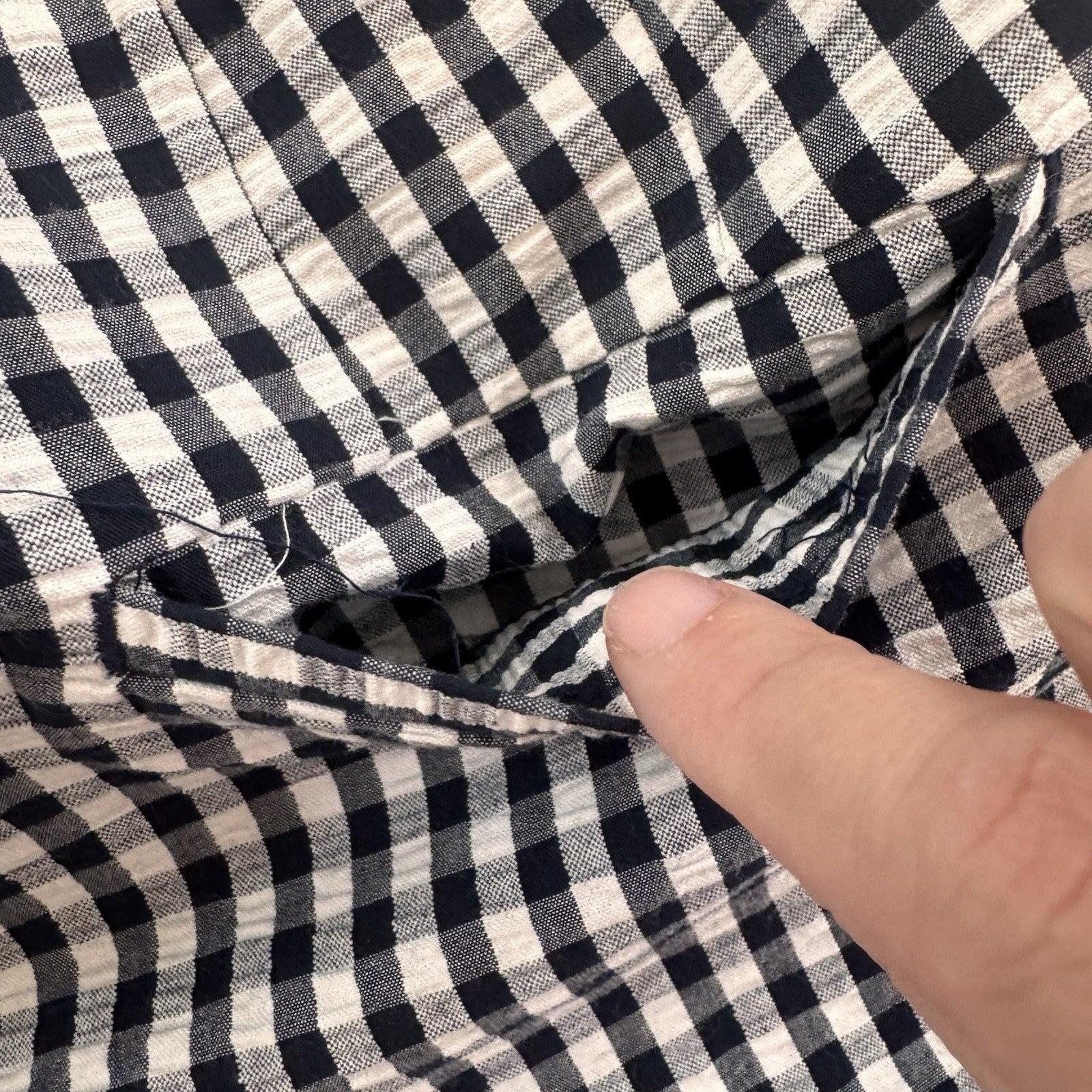 Women’s LOFT 00 Petite Black White Gingham Shorts NWT Cotton Blend