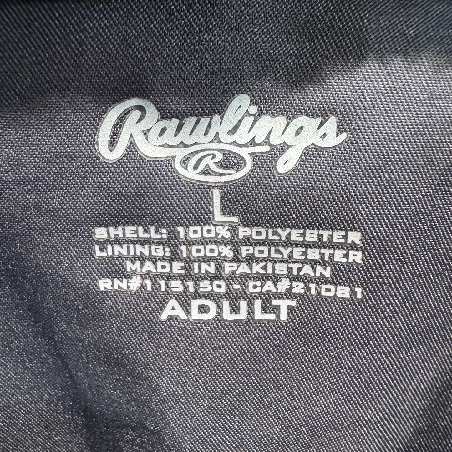 Rawlings Quarter-Zip Pullover Windshirt – Adult Large Black/Gray Athletic