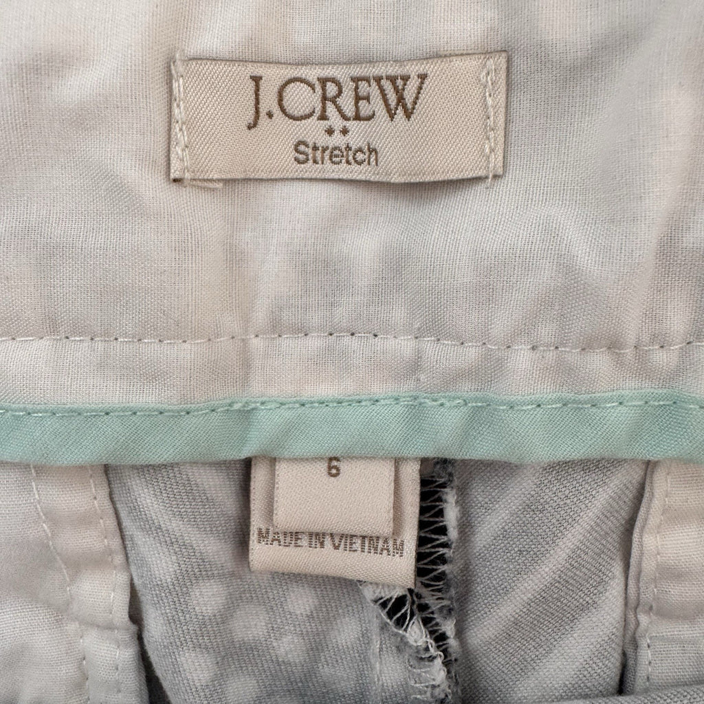 J.Crew Women’s Black White Geometric Stretch Shorts Size 6 Preppy Chic