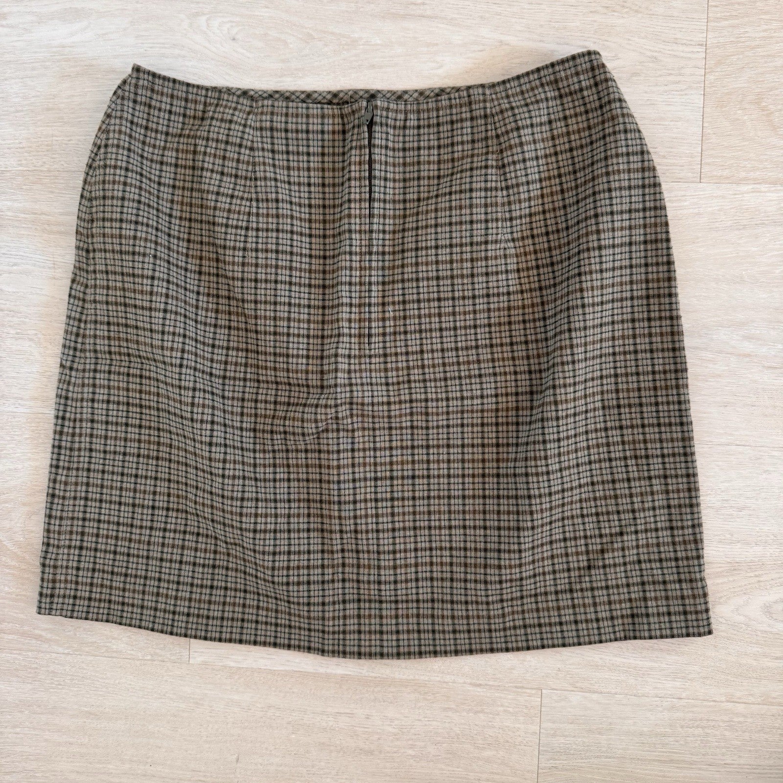 Vintage Y2K Express Plaid Pencil Skirt Brown Academic Career 5/6 Women’s