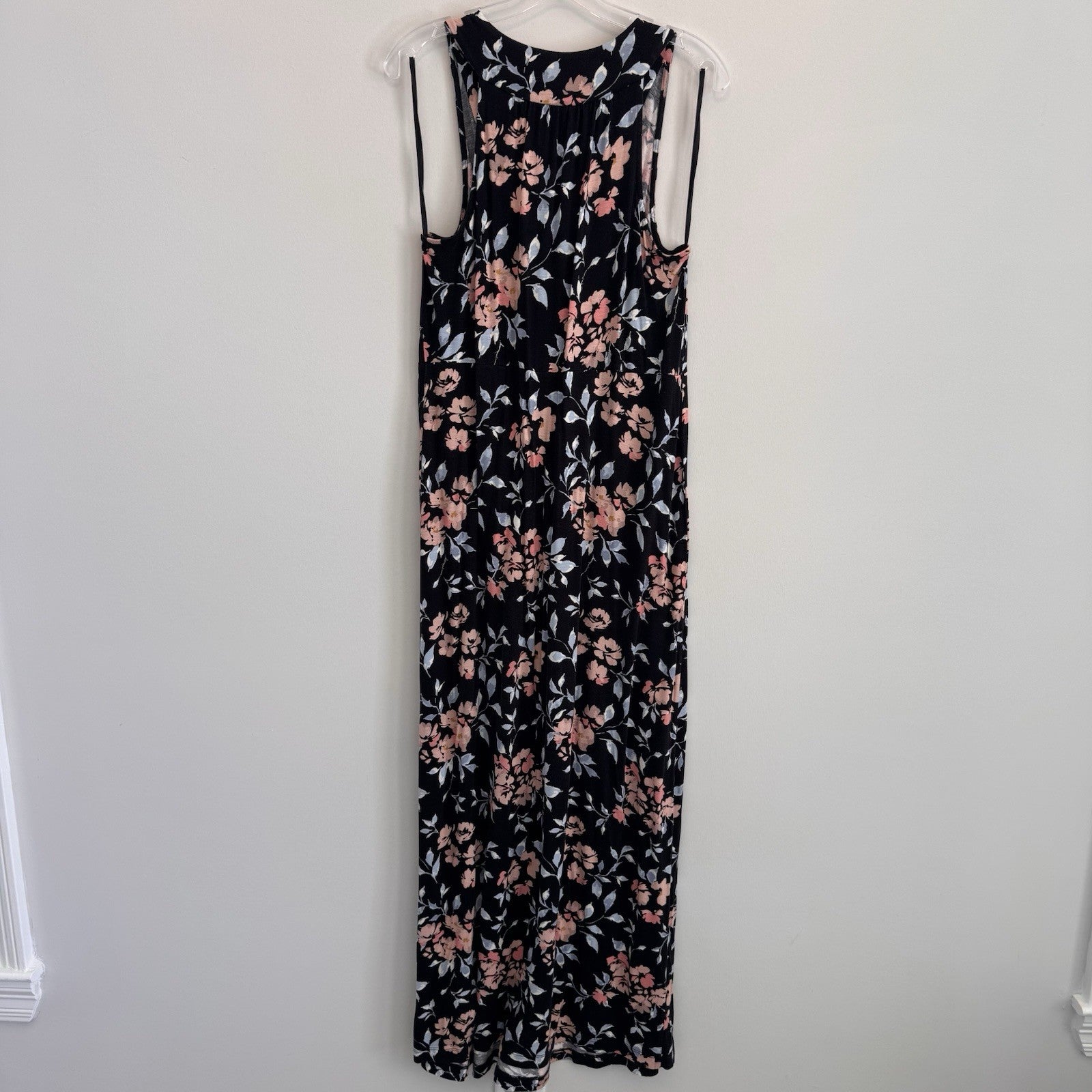 Motherhood Maternity Womens L Floral V-Neck Sleeveless Maxi Dress Soft Stretch