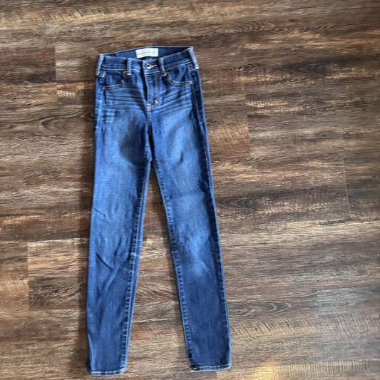 Abercrombie Kids Girls 12 Slim Skinny Jeans Dark Wash Denim Stretch 