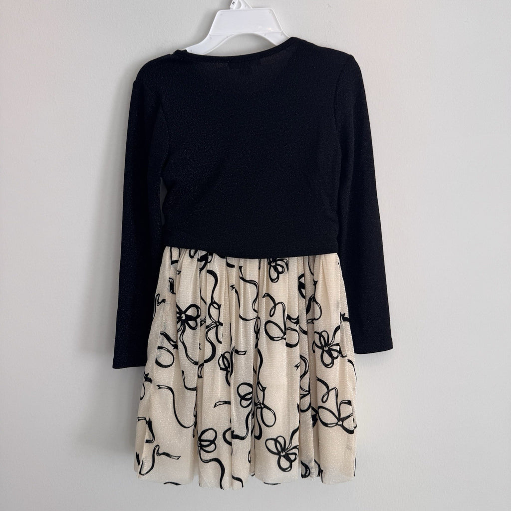 Knitworks Girls Dress Size 8 2pc Set Black Cream Bow Party Dress NWT MSRP60