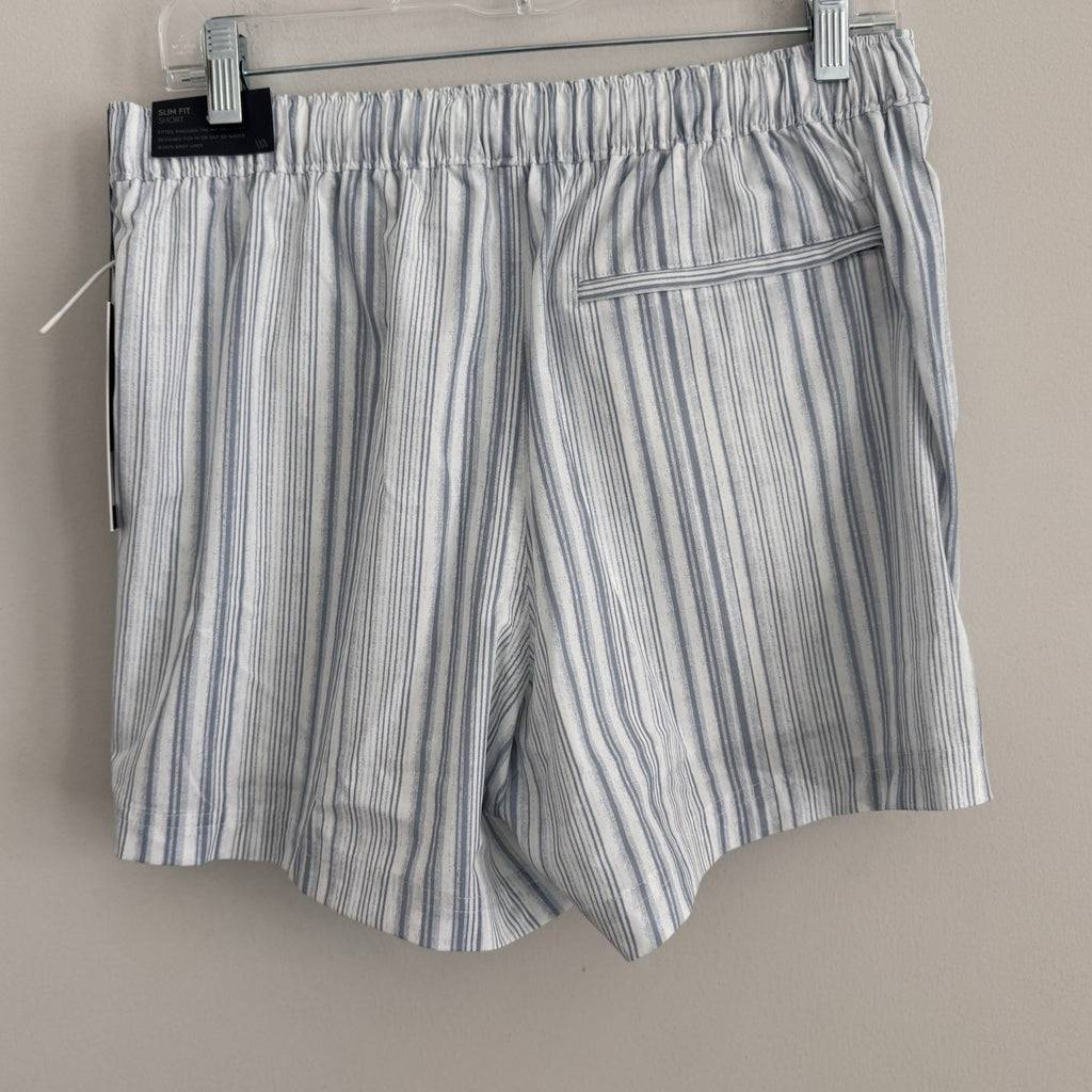 NWT VRST Men's 5” Resort Short, Muted Denim Calm Stripe, Size Small