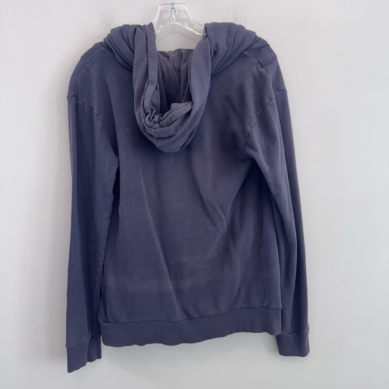 Free People Hooded Wrap Jacket Hoodie Purple Cotton Button Front Small Womens