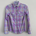 Aeropostale 87 Women’s Plaid Button Down Shirt XS Purple Y2K Pastel Preppy