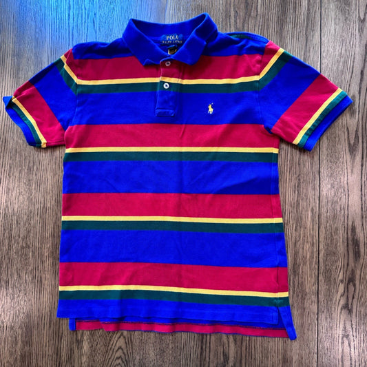 Polo Ralph Lauren Boys L (14-16) Multicolor Striped Polo Shirt 100% Cotton