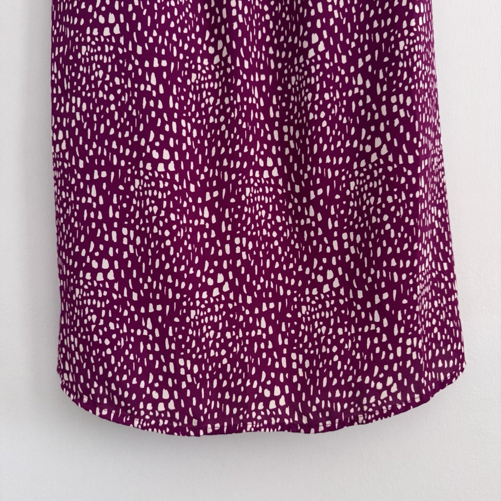 Sienna Sky Dress L Magenta White Print Ruffle Strap Midi Lined NWT