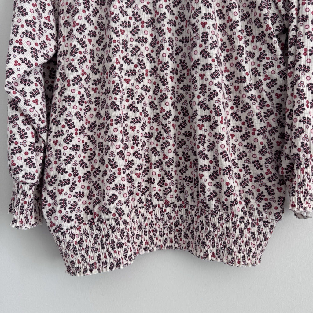 Torrid Size 1 Floral Smocked Long Sleeve Blouse Boho Top 1X