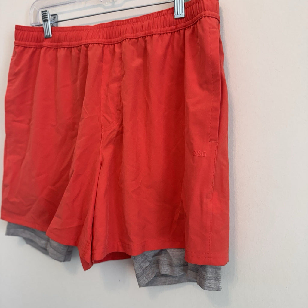 DSG Men's 5" Agility 2-in-1 Shorts M Medium Red Sun NWT Running Gym Lined 5in