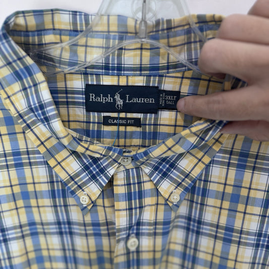 Ralph Lauren Classic Fit Plaid Button Down Shirt Mens 3XLT Big Tall