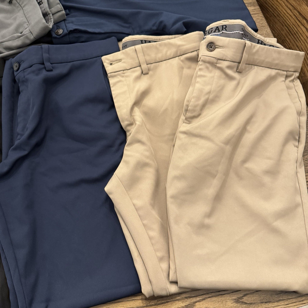 Haggar Cool 18 Pro Slim Fit Stretch Men’s Pants 34x32 Blue, Gray, Khaki, Black