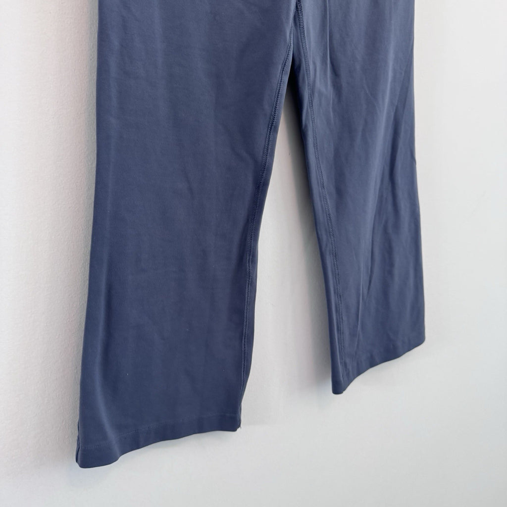 Alo Yoga Air Land Ocean Crop Yoga Pants Grey Pink Stripe Fold Over Waist Medium