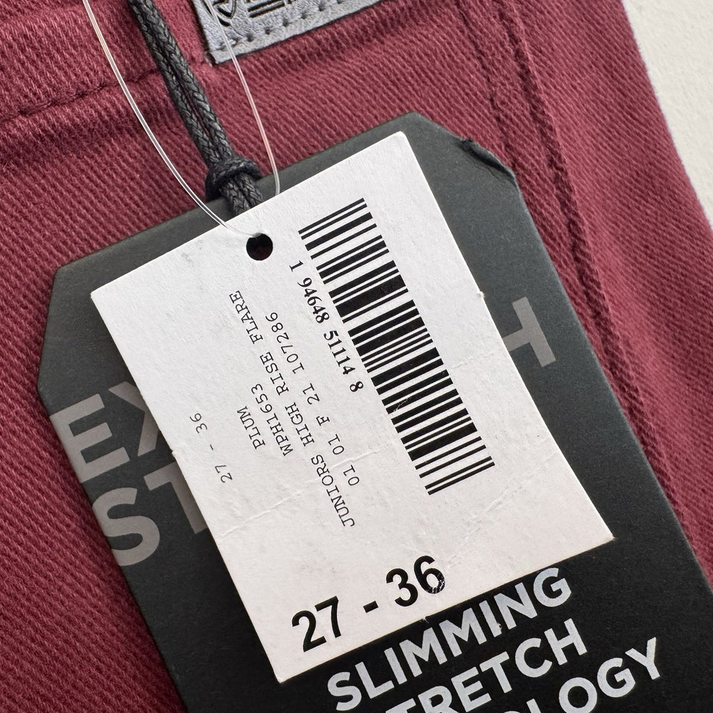 Rock & Roll Denim Bargain Bell Jeans 27x36 Plum High Rise Flare Pull On Stretch