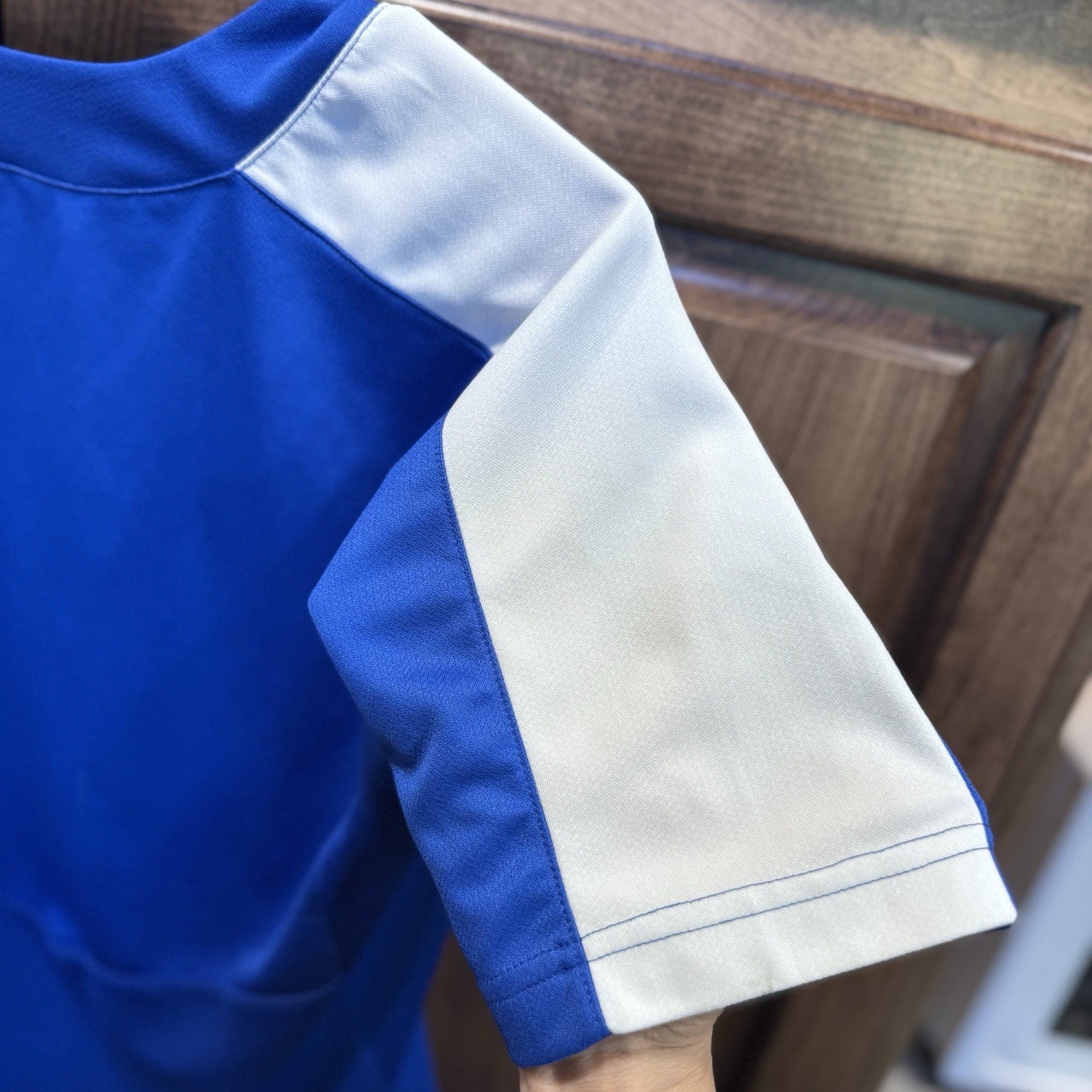 Nike Baseball Jersey Size Small Blue White Button Front Dri-Fit Athletic