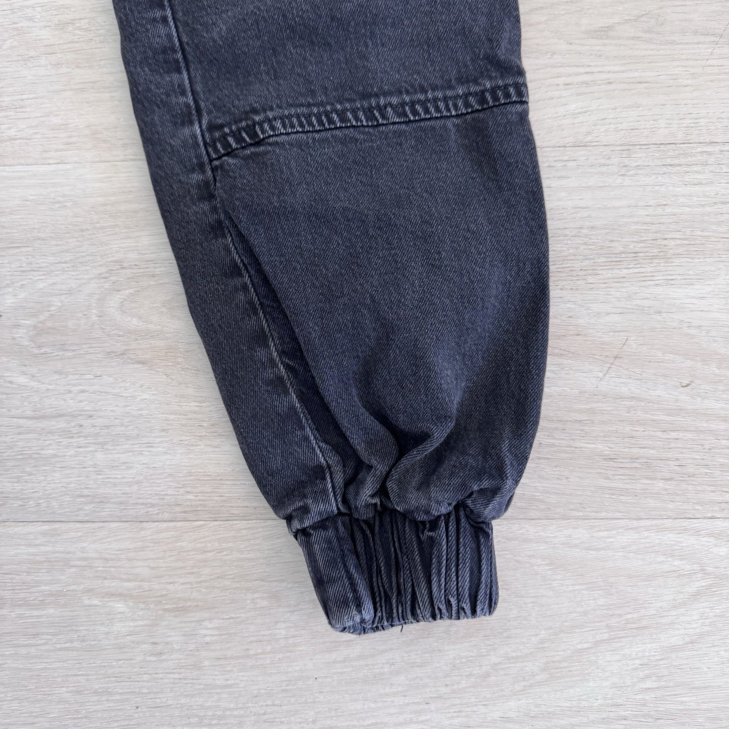 Forever 21 Premium Jogger Jeans Women Small Black Cargo Elastic Waist Denim