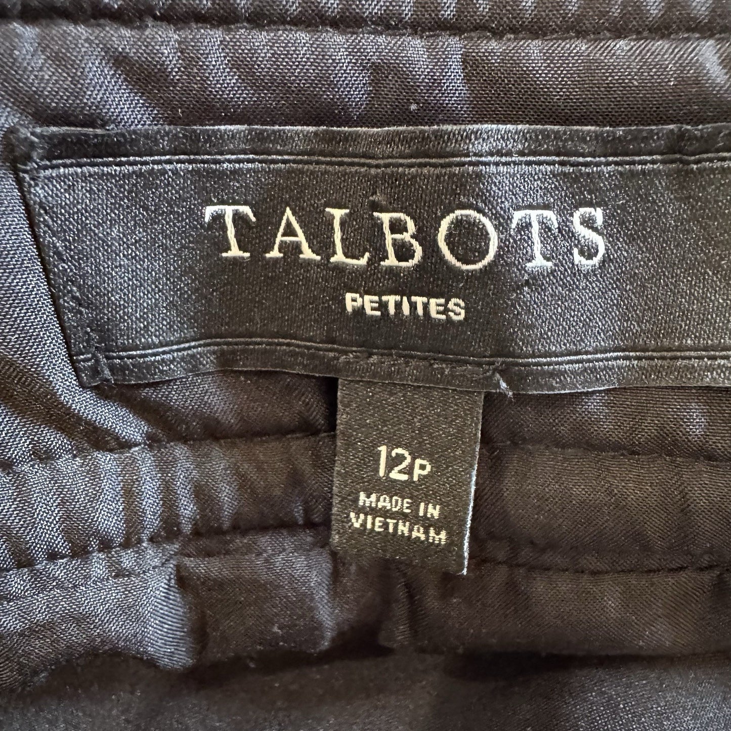 Talbots Petites 12P Buffalo Plaid Wool Skirt Black White Check Lined Winter