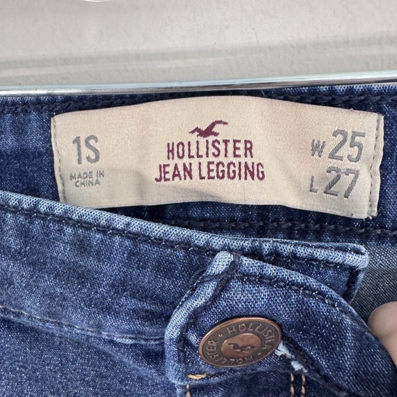 Hollister Jean Legging Womens Size 1S W25 L27 Skinny Stretch Blue Jeans