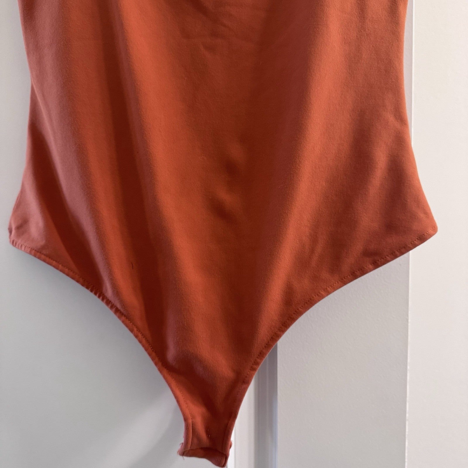 Autumn Baby Rust Red Square Neck Bodysuit Cap Sleeve Stretchy Size S