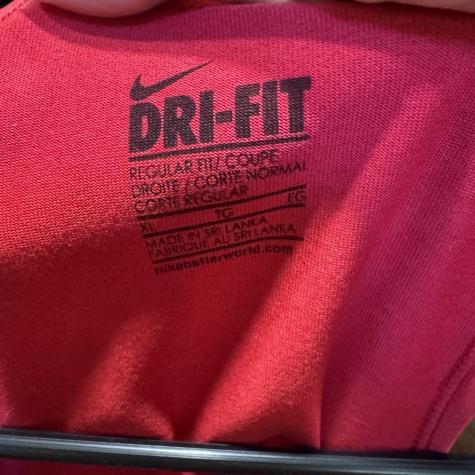 Nike Dri-Fit Athletic Tank Top XL Red Racerback Workout Gym Running