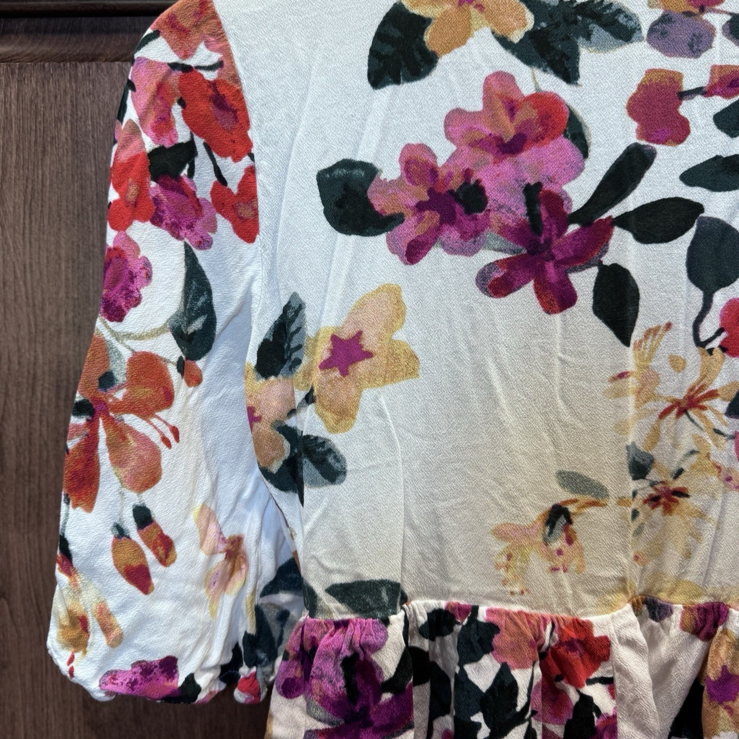 Lovestitch Women’s Boho Floral Mini Dress Size Small White 