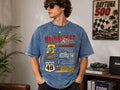 Motorsport Racing Graphic T-Shirt Men’s Large Blue Acid Wash Number 48 Tee