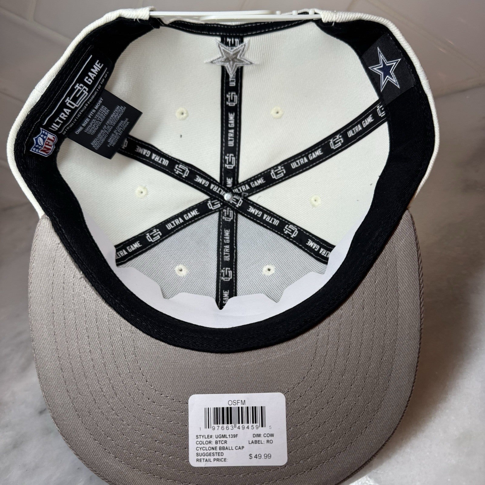 Dallas Cowboys Snapback Hat Ultra Game NFL Cream Gray OSFM New