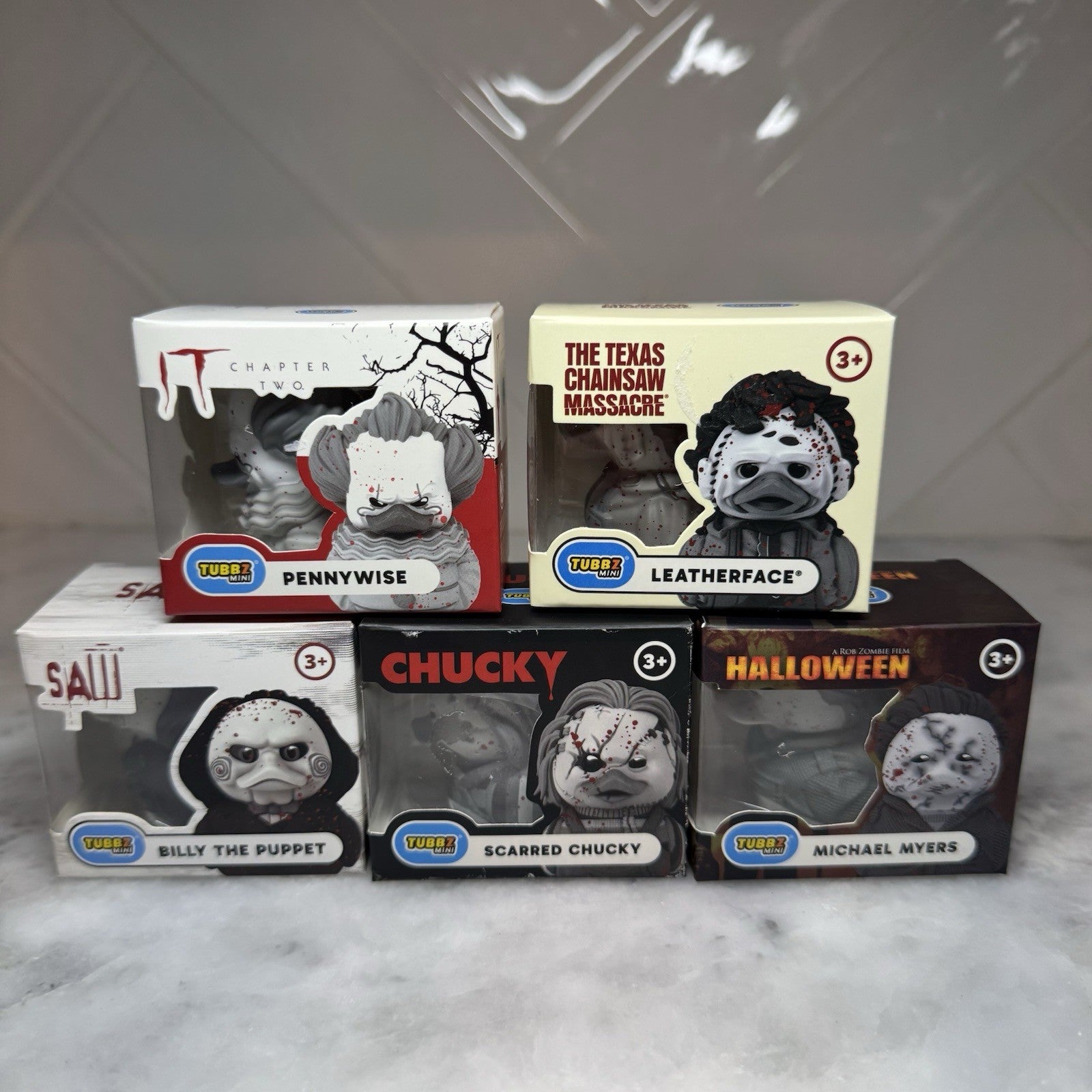 Tubbz Mini Horror Ducks Lot of 5 Chucky IT Saw Halloween Leatherface