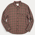 American Eagle XL Plaid Button Up Shirt Pink Tan Black Flannel Y2K