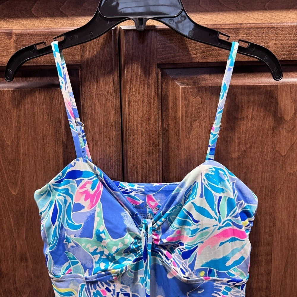 Lilly Pulitzer Bennet Blue Margarete Swim Dress XS Celestial Seas Beach