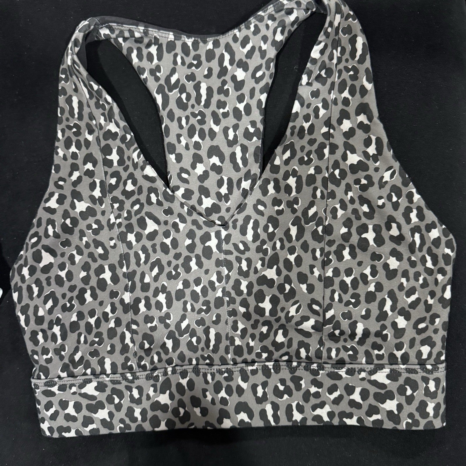 Fabletics Leopard Print Sports Bra Size S Racerback Supportive Gym Activewear