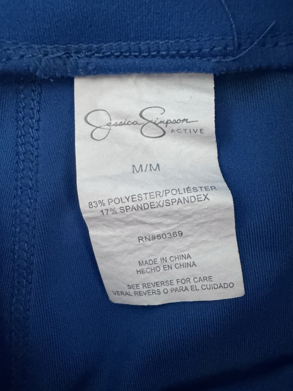 Jessica Simpson Active Leggings Blue High Rise Athletic Pants M