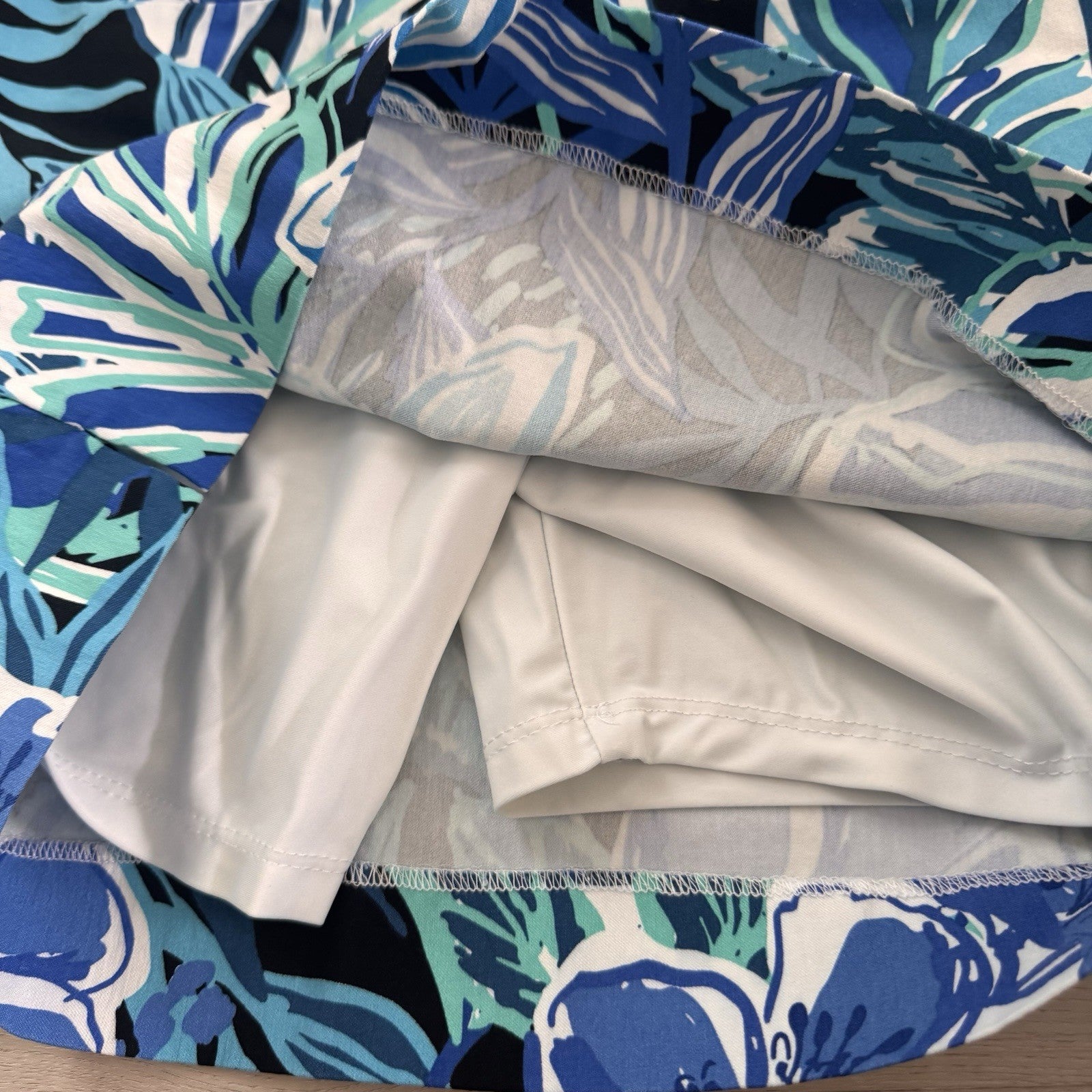 Swing Control Women’s Golf Skort Sz 4 Blue Tropical Print Pull On
