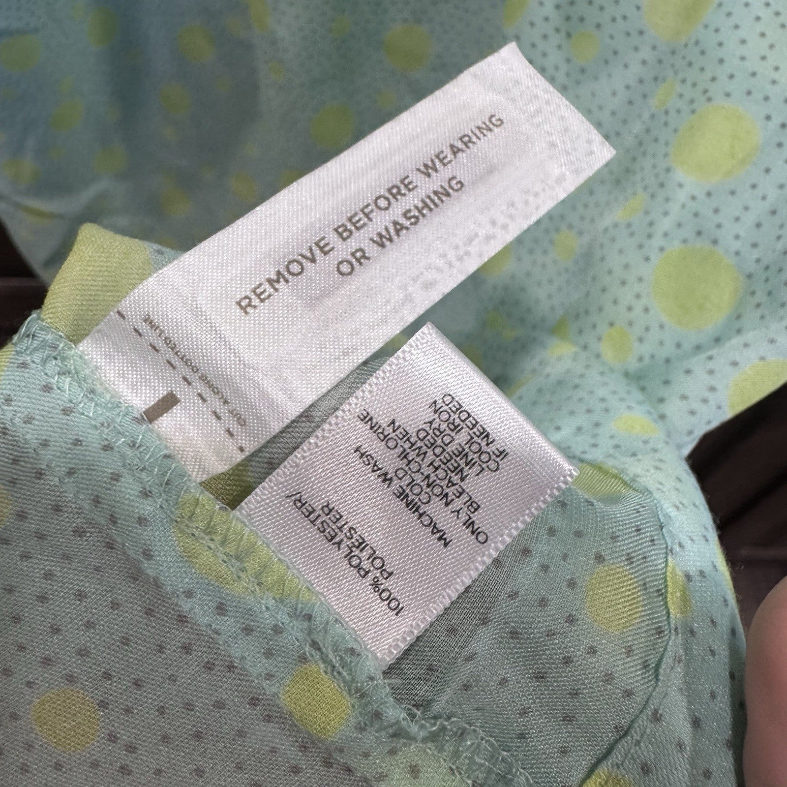 LOFT Women’s Blouse Large Green Polka Dot Peasant Top Long Sleeve Boho Sheer