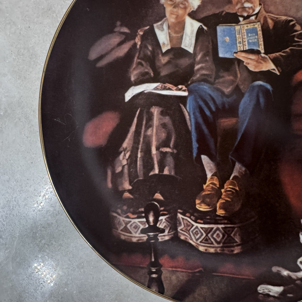 VINTAGE KNOWLES NORMAN ROCKWELL "Evening's Ease" Collector Plate LIMITED EDITION