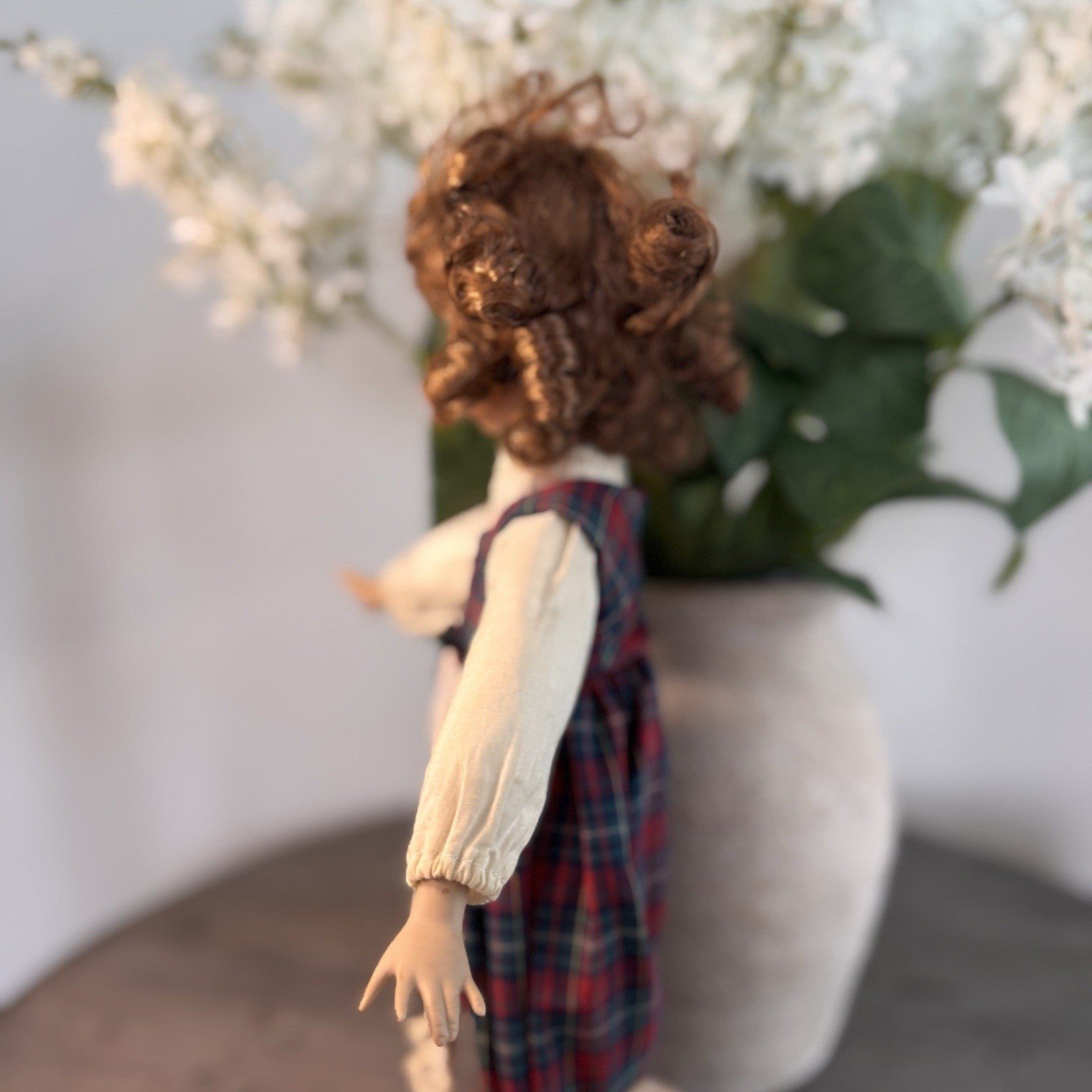 Lee Middleton Dianna Effner Porcelain Doll Vintage Plaid Tartan Dress 14"