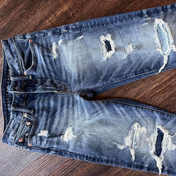 American Eagle Airflex Slim Distressed Men's 26x28 Medium Wash Jeans