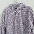 Polo Ralph Lauren Plaid Button Down Shirt Mens M Red Blue Cotton 