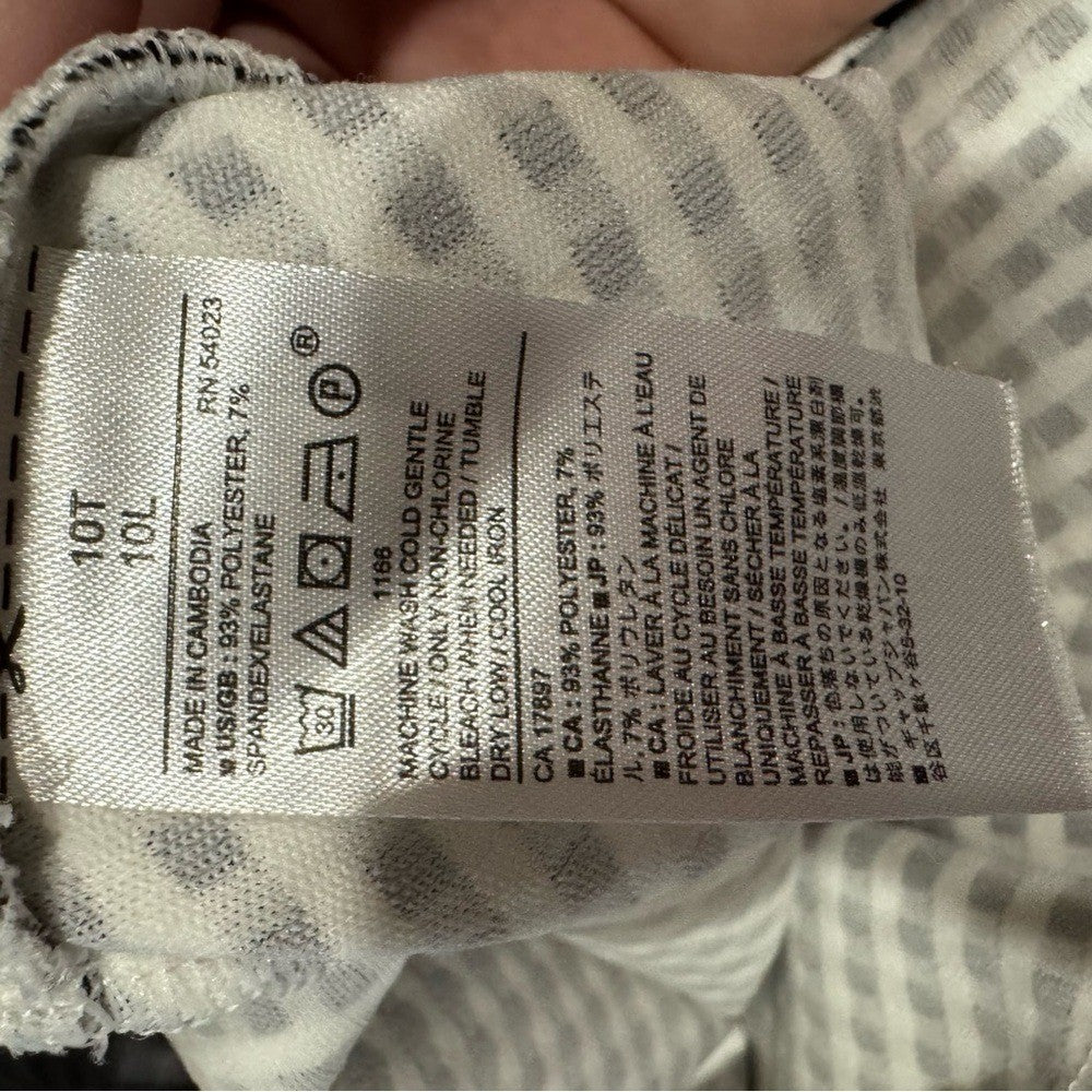 Banana Republic Flounce Hem Skirt | Gingham Texture | Size 10 Tall