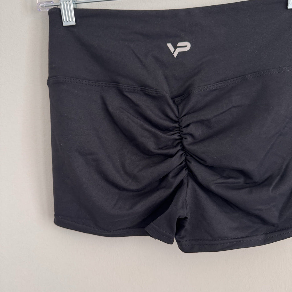 High Waist Scrunch Butt Shorts Women’s Yoga Gym Fitness Athletic Black Size SML