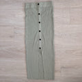 Missguided Women’s Sage Ribbed Midi Skirt US 4 Front Slit Button Detail