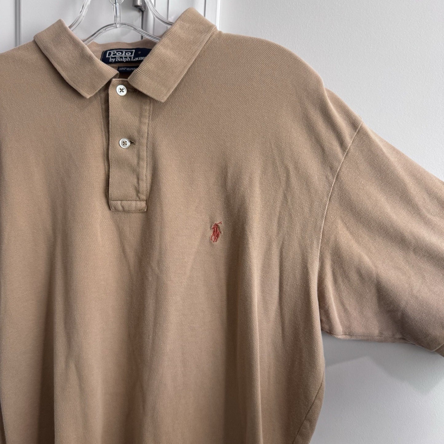 Polo Ralph Lauren Men’s Polo Shirt Large Tan 100% Cotton Short Sleeve Classic